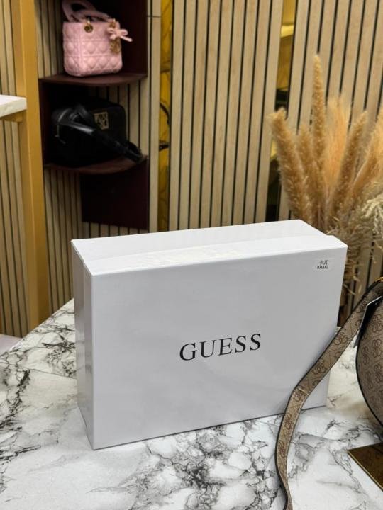Guess Signature Crescent Hobo Shoulder Bag With Gold Chain (Stone Beige) | Premium Accessories - Image 4