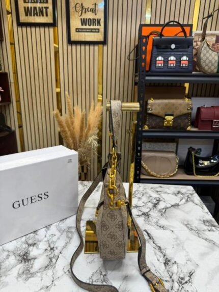 Guess Signature Crescent Hobo Shoulder Bag With Gold Chain - Best Price Online - Style 4 - Bootery - Image 2