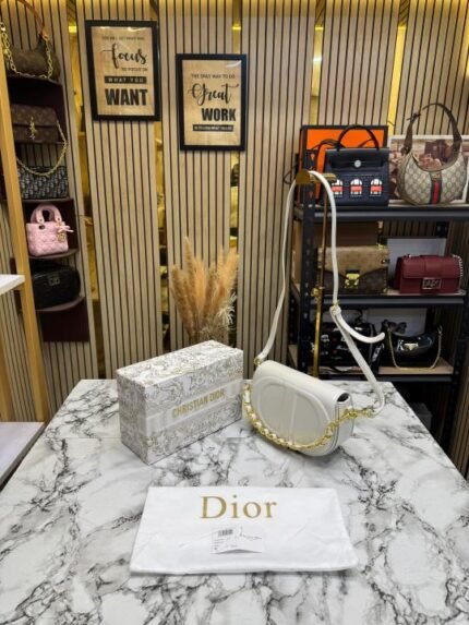 Christian Dior Signature Leather Saddle Shoulder Bag With Gold Chain Price in India - Style 2 - Buy at Bootery
