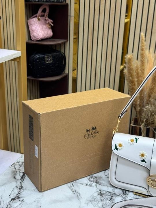Coach Giorgie Shoulder Bag With Double Box And Dust Bag (Flower-White) | Premium Accessories - Image 7