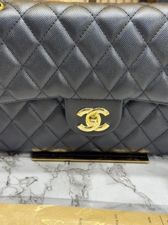 Chanel Classic Flap Quilted Chain Shoulder Bag With Double Og Box And Dust Bag (6657-Black) | Premium Accessories - Image 5