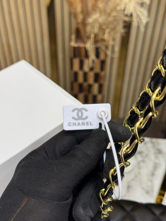 Chanel Classic Flap Quilted Chain Shoulder Bag With Double Og Box And Dust Bag (6657-Black) | Premium Accessories - Image 2