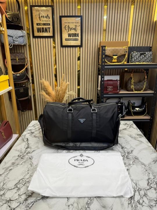 Prada Re-Nylon Saffiano Weekender Travel Duffle Bag (5569) | Premium Accessories