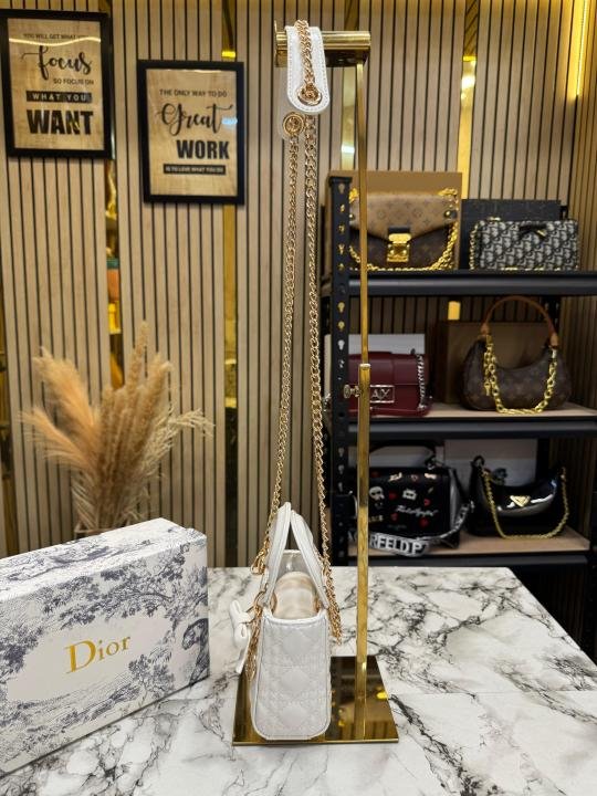 Christian Dior Lady Mini Quilted Cannage With Box And Dust Bag (White - 2811) | Premium Accessories - Image 3