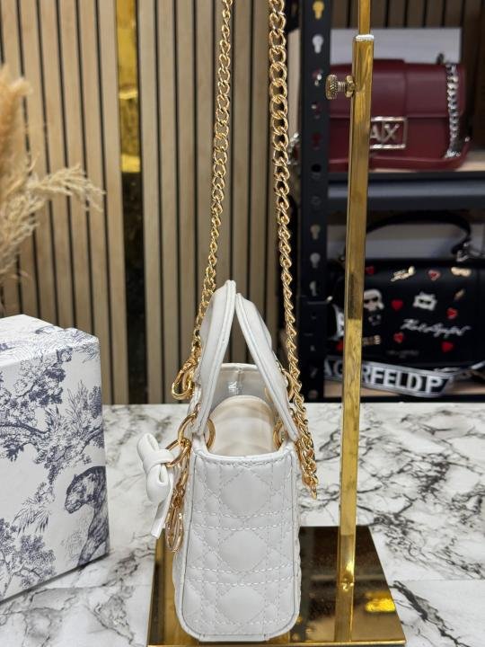 Christian Dior Lady Mini Quilted Cannage With Box And Dust Bag (White - 2811) | Premium Accessories - Image 2