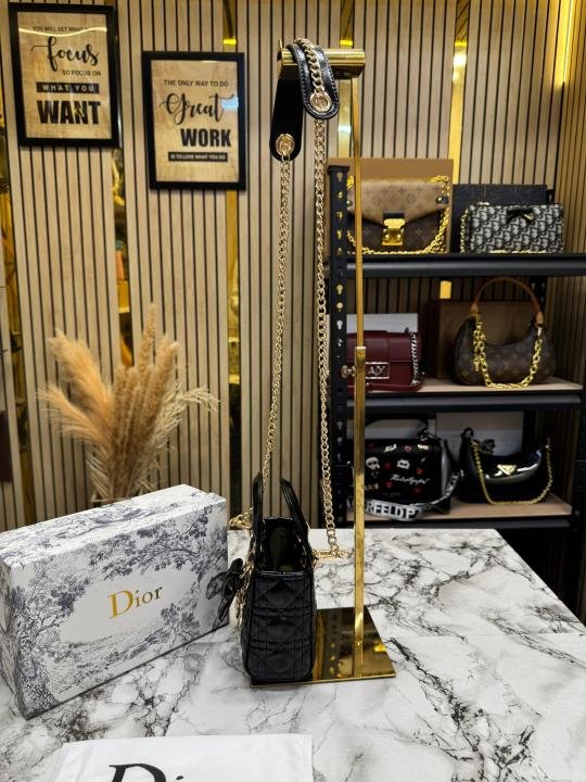 Christian Dior Lady Mini Quilted Cannage With Box And Dust Bag (Black - 2811) | Premium Accessories - Image 3