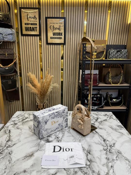 52357_6a05c41cf296b0.jpg Christian Dior Lady Mini Quilted Cannage With Box And Dust Bag (Apricot - 2811) | Premium Accessories - Image 1