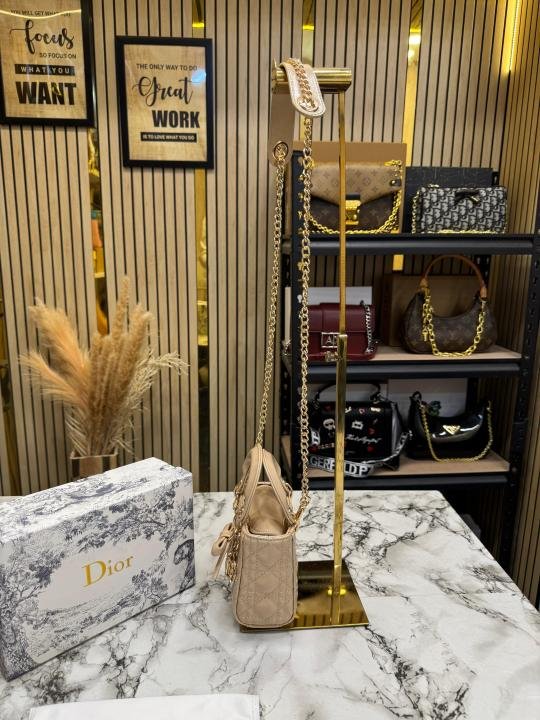 Christian Dior Lady Mini Quilted Cannage With Box And Dust Bag (Apricot - 2811) | Premium Accessories - Image 2