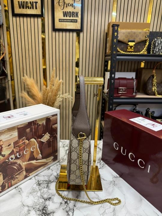 Gucci GG Ophidia Supreme Canvas Half Moon Shoulder Satchel Bag - Image 4