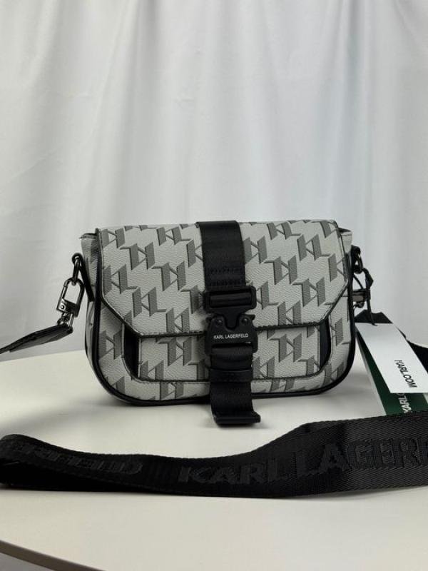 Karl Lagerfeld Geometric Monogram Buckle Crossbody Bag | Premium Accessories
