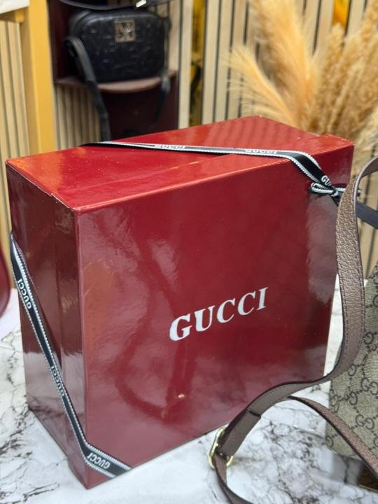 Gucci Ophidia GG Embossed Bucket Bag With Box (Brown -2319) | Premium Accessories - Image 3