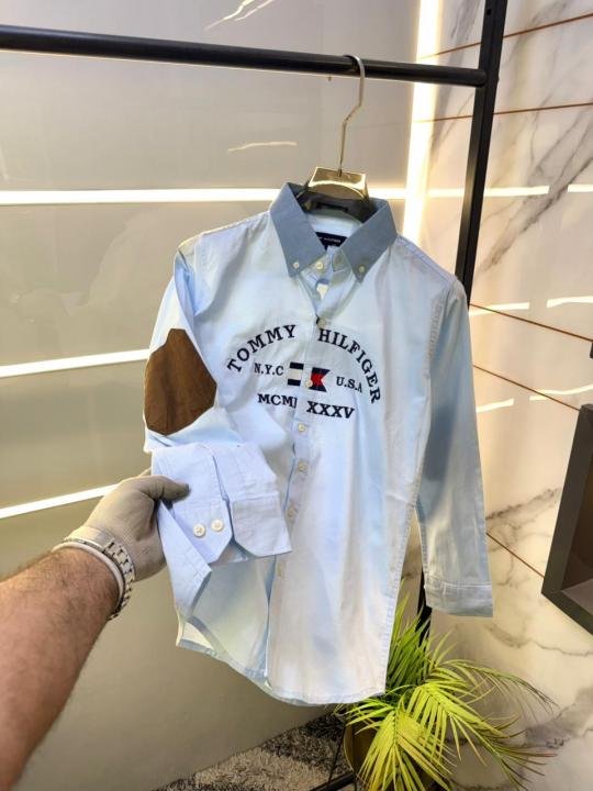 Tommy Hilfiger Sky Embroidery Print Premium Oxford Lycra Shirts F3194-sk Price in India - Buy at Bootery - Image 3