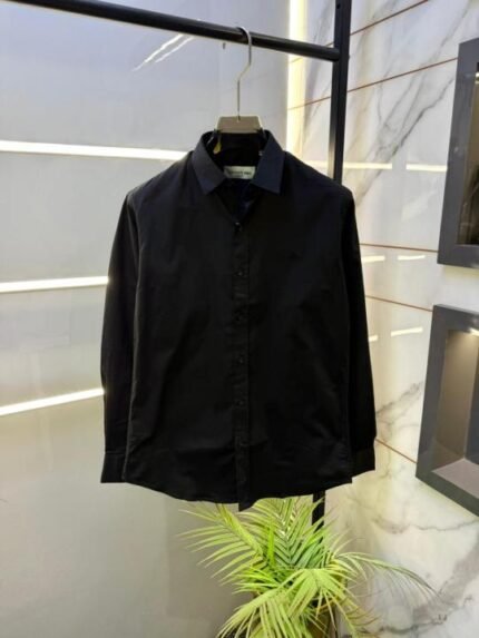Buy Lacoste Black Embroidery Logo Oxford Lycra Premium Shirts F3037-bl Online in India - Bootery