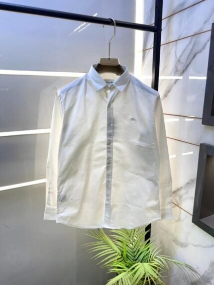 Buy Lacoste White Embroidery Logo Oxford Lycra Premium Shirts F3037-wh Online in India - Bootery