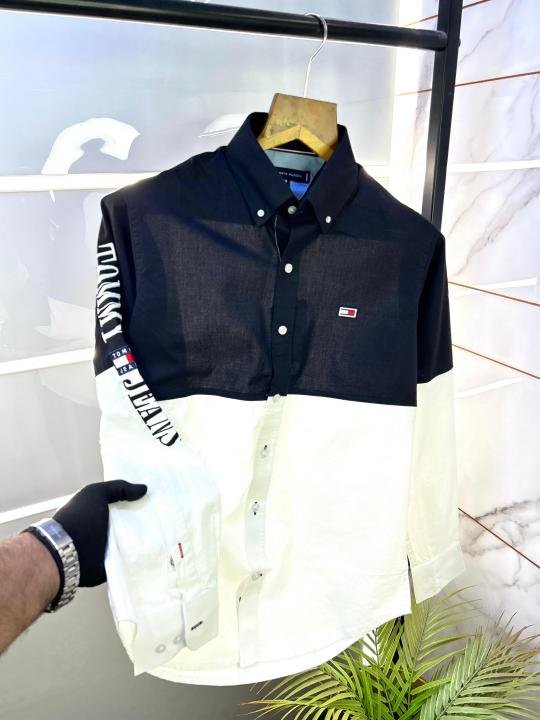 Tommy Hilfiger Black Oxford Lycra Premium Printed Shirts F2734-bl - Best Price Online - Style 1 - Bootery - Image 3