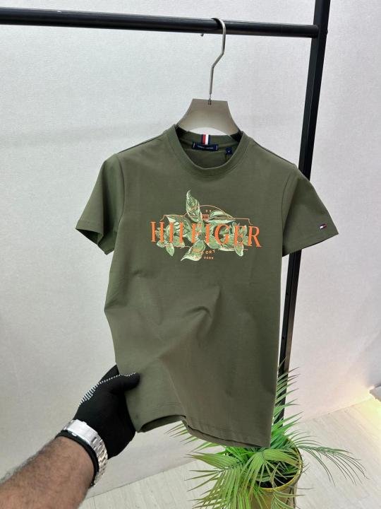 Tommy Hilfiger Olive Premium Round Neck T-shirt F3748-ol Price in India - Buy at Bootery - Image 3