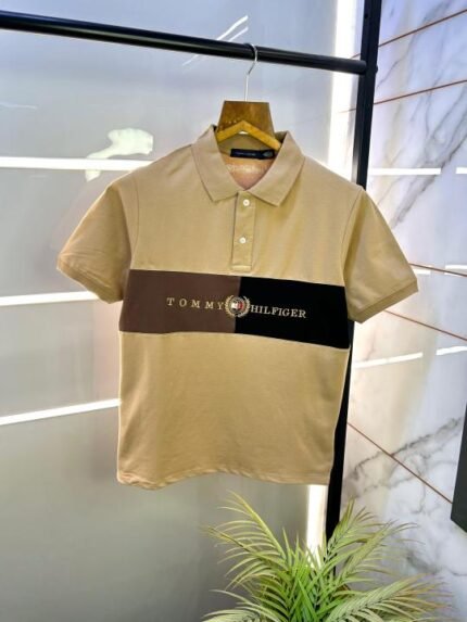 Tommy Hilfiger Beige Embroidery Print Premium Polo T-shirt F2575-be - Best Price Online - Bootery