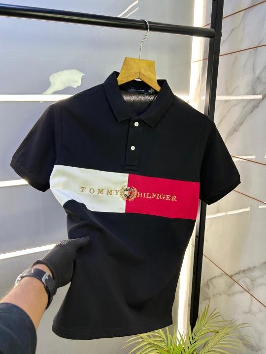 Tommy Hilfiger Black Embroidery Print Premium Polo T-shirt F2575-bl Price in India - Buy at Bootery - Image 3