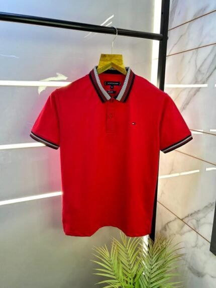 Tommy Hilfiger Red Polo Premium Collar Neck T-shirt F2594-re Price in India - Buy at Bootery