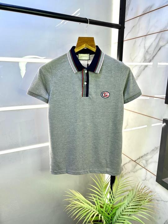 Buy Gucci Grey Polo Premium Collar Neck T-shirt F2716-gy Online in India - Bootery - Image 2