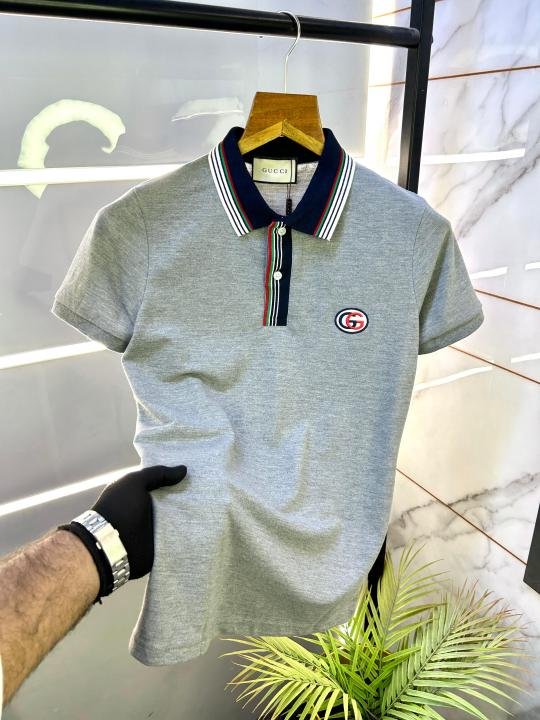 Buy Gucci Grey Polo Premium Collar Neck T-shirt F2716-gy Online in India - Bootery