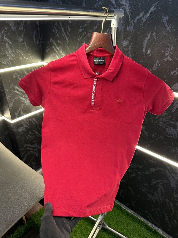 Emporio Armani Premium Polo Tshirt Red - Image 2