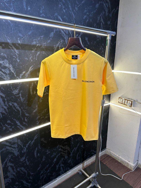 Balenciaga Round Neck Oversize Tshirt Yellow