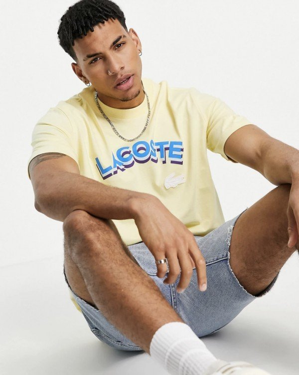 Lacoste Lacostte Premium Round Neck Tshirt Yellow Store article