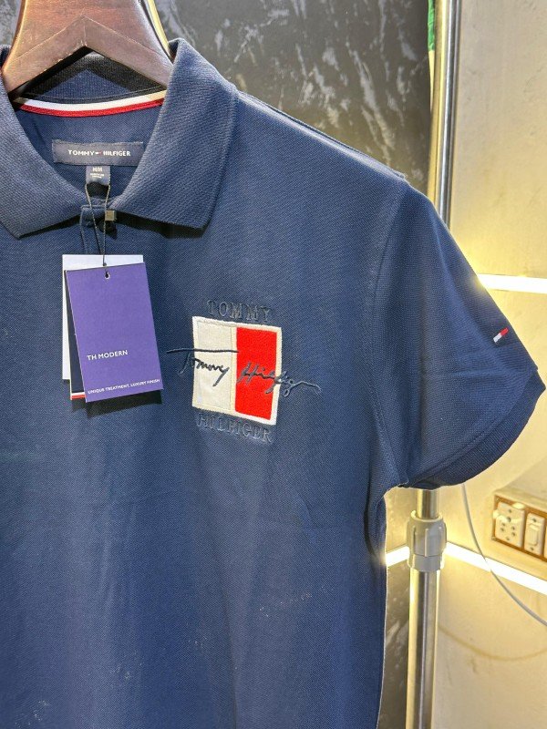 Tommy Hilfiger Premium Polo Tshirt Navy - Image 4