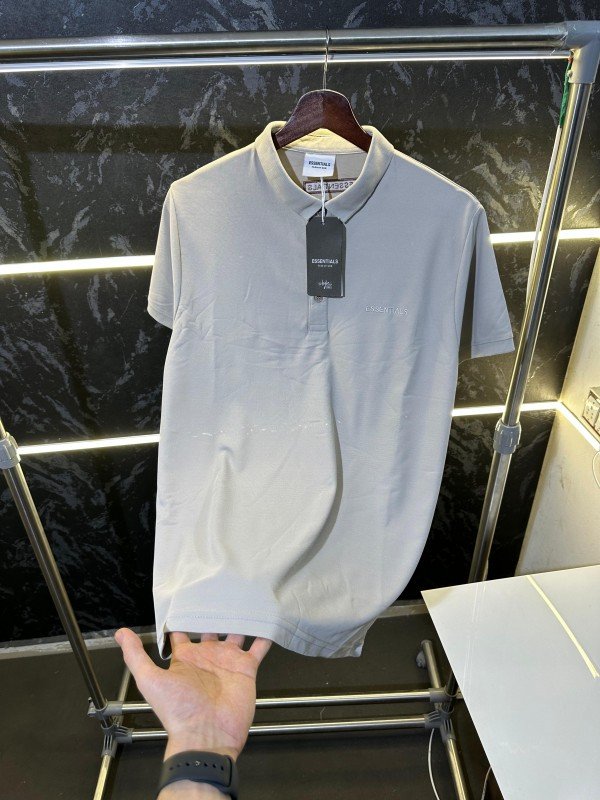 Fear of God Essential Fog Fear Of God Premium Polo Tshirt Grey - Image 3