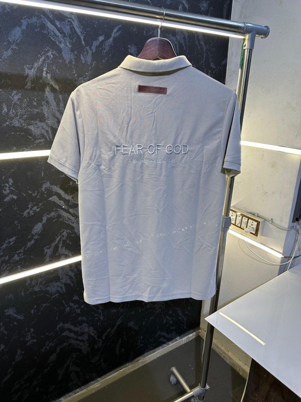 Fear of God Essential Fog Fear Of God Premium Polo Tshirt Grey - Image 2