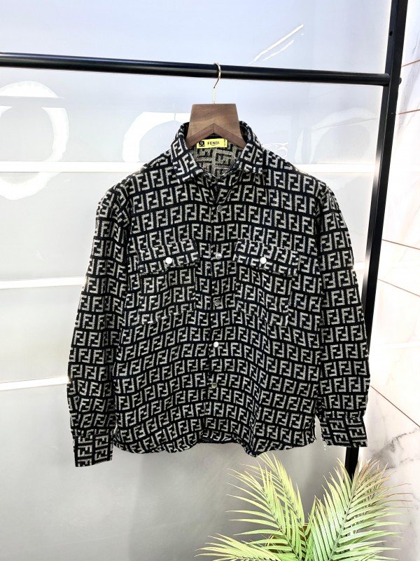 Fendi Black Monogram Premium Shacket for Men