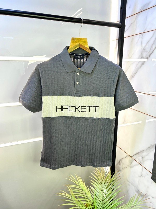 Hackett Dark Grey Premium Polo T-Shirt for Men - Image 1