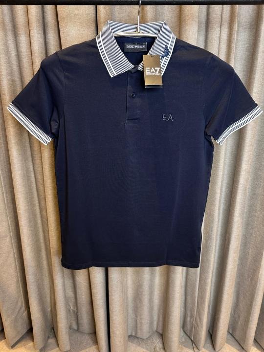 68bab5ff5080e0.jpeg Emporio Armani Black Premium Collar Neck Polo T-Shirt - Image 1
