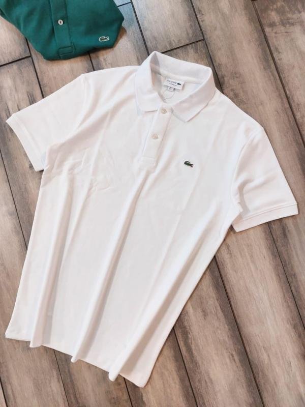 Laco Sale Lacoste White Polo Premium Collar Neck T-shirt F2776-WH - Image 11