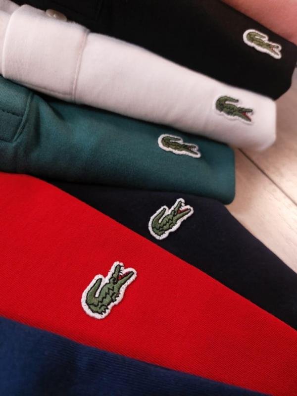 Laco Sale Lacoste White Polo Premium Collar Neck T-shirt F2776-WH - Image 8