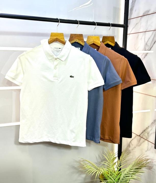 Laco Sale Lacoste White Polo Premium Collar Neck T-shirt F2776-WH - Image 5