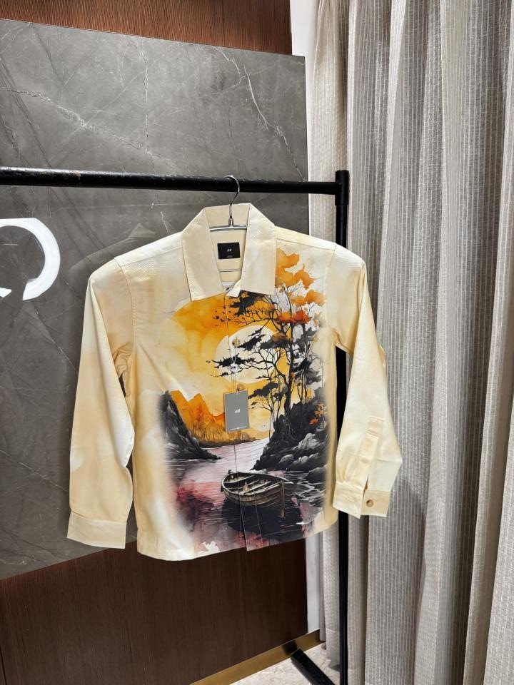H&M H & M Yellow Premium Soft Cotton shirt - Image 1