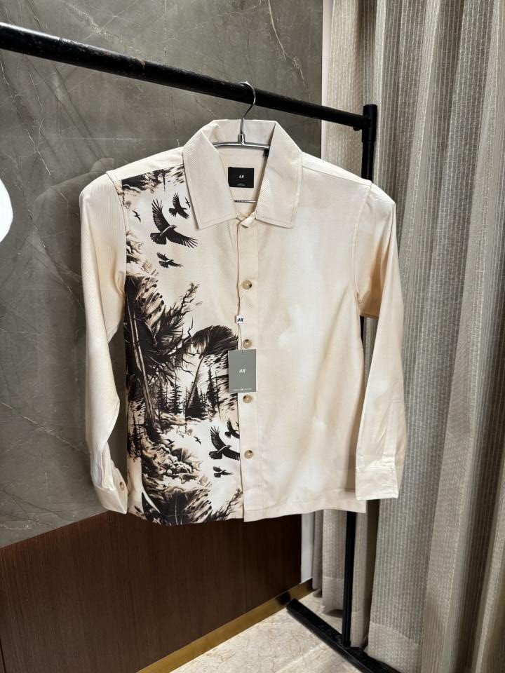 H&M H & M Creme Premium Soft Cotton shirt - Image 1