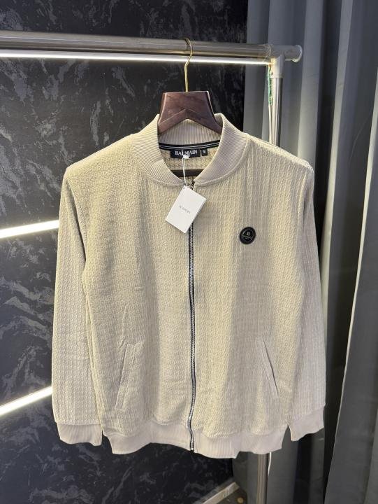 Balmain  Paris Knitted Zipper Jacket (Cream) - Image 3