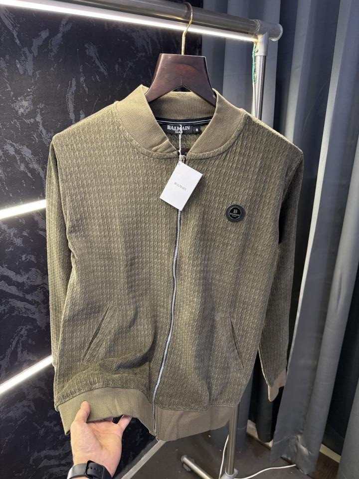 Balmain  Paris Knitted Zipper Jacket (Green) - Image 3