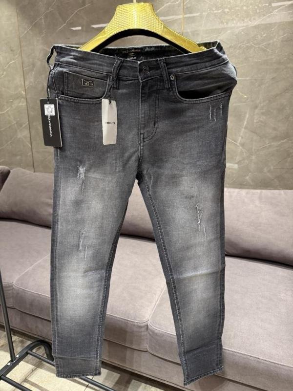 Dolce & Gabbana Grey Wash Premium Pocket Embroidered Denim Jeans