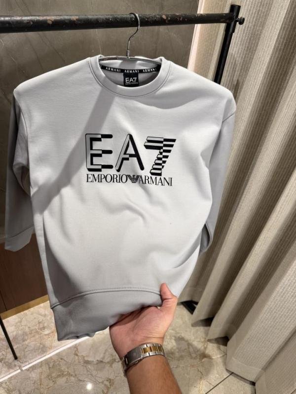 Emporio Armani Emporio Armani Light Grey Sweatshirt Imported Cotton Lyca - Image 2