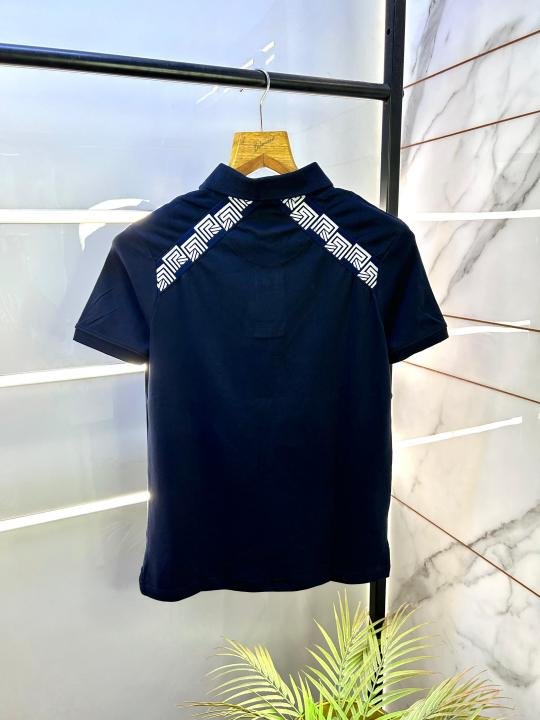 Sale Rare Rabbit Navy Polo Premium Collar Neck T-shirt F2921-NY - Image 9