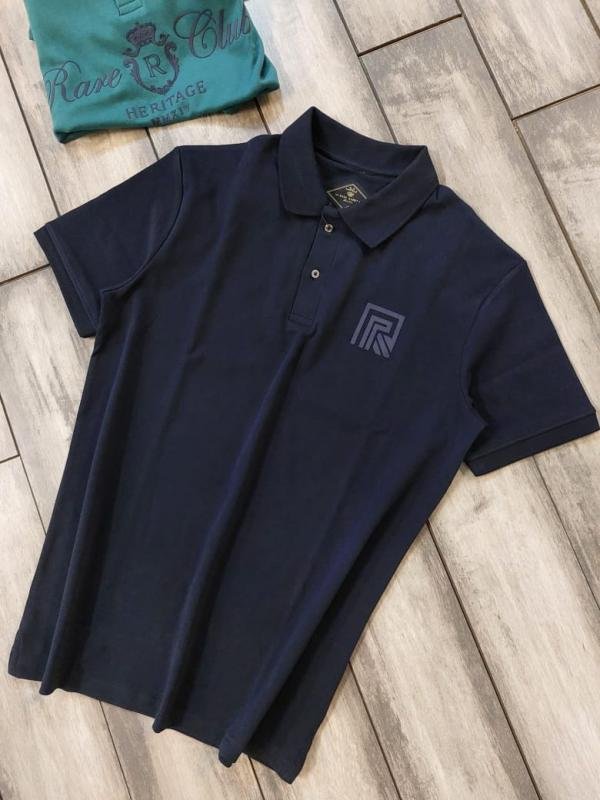 Sale Rare Rabbit Navy Polo Premium Collar Neck T-shirt F2921-NY - Image 7