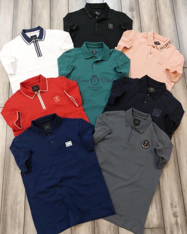 Sale Rare Rabbit Navy Polo Premium Collar Neck T-shirt F2921-NY - Image 6