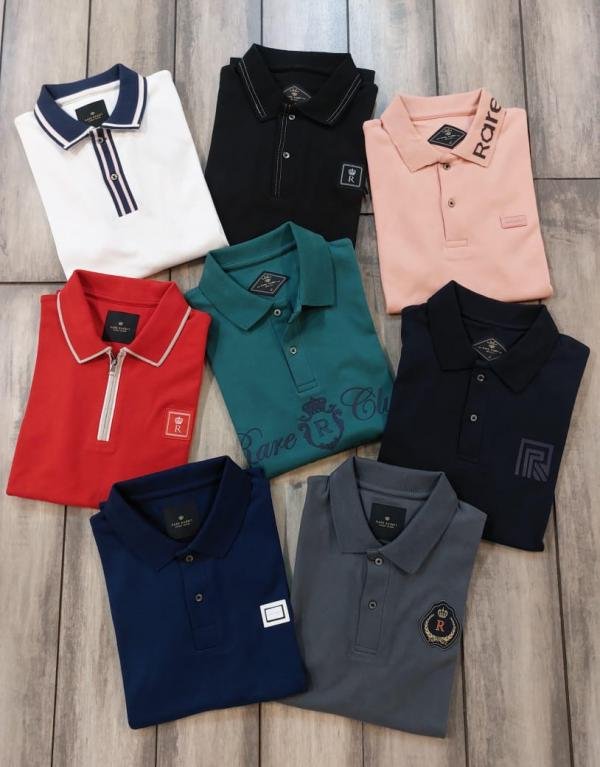 Sale Rare Rabbit Navy Polo Premium Collar Neck T-shirt F2921-NY - Image 5