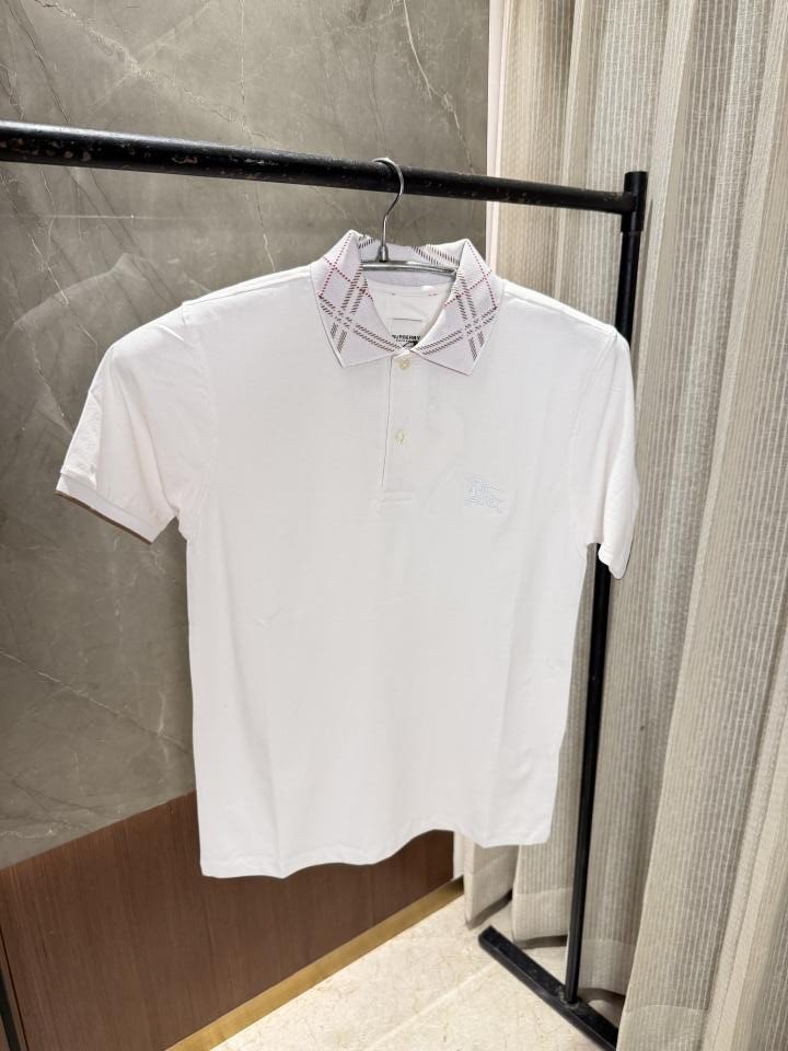 Burberry White Premium Polo T-Shirt for Men