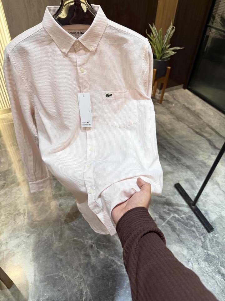 Lacoste  Pink pure Linen Shirt - Image 2