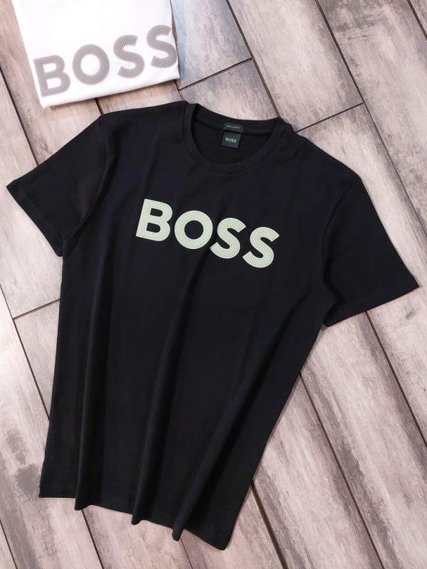 Boss Black Embossed Print Premium Round Neck Polo T-shirt F3423-BL - Image 10